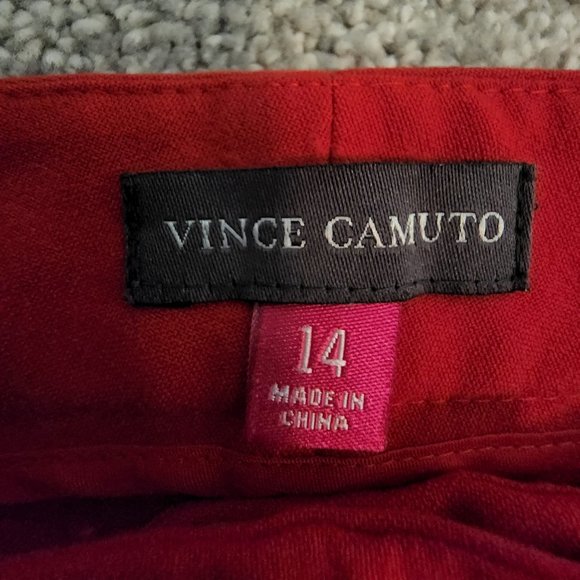 Vince Camuto Bright Red Cropped Ankle Dress Pants Size 14 - Picture 6 of 7